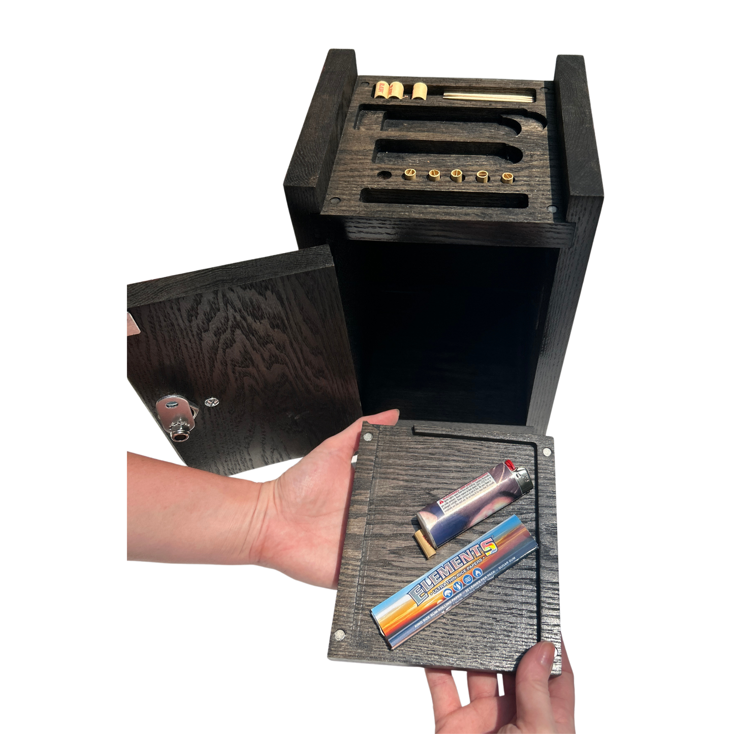 Small Red Stash Box Cabinet — Compact Locking Storage