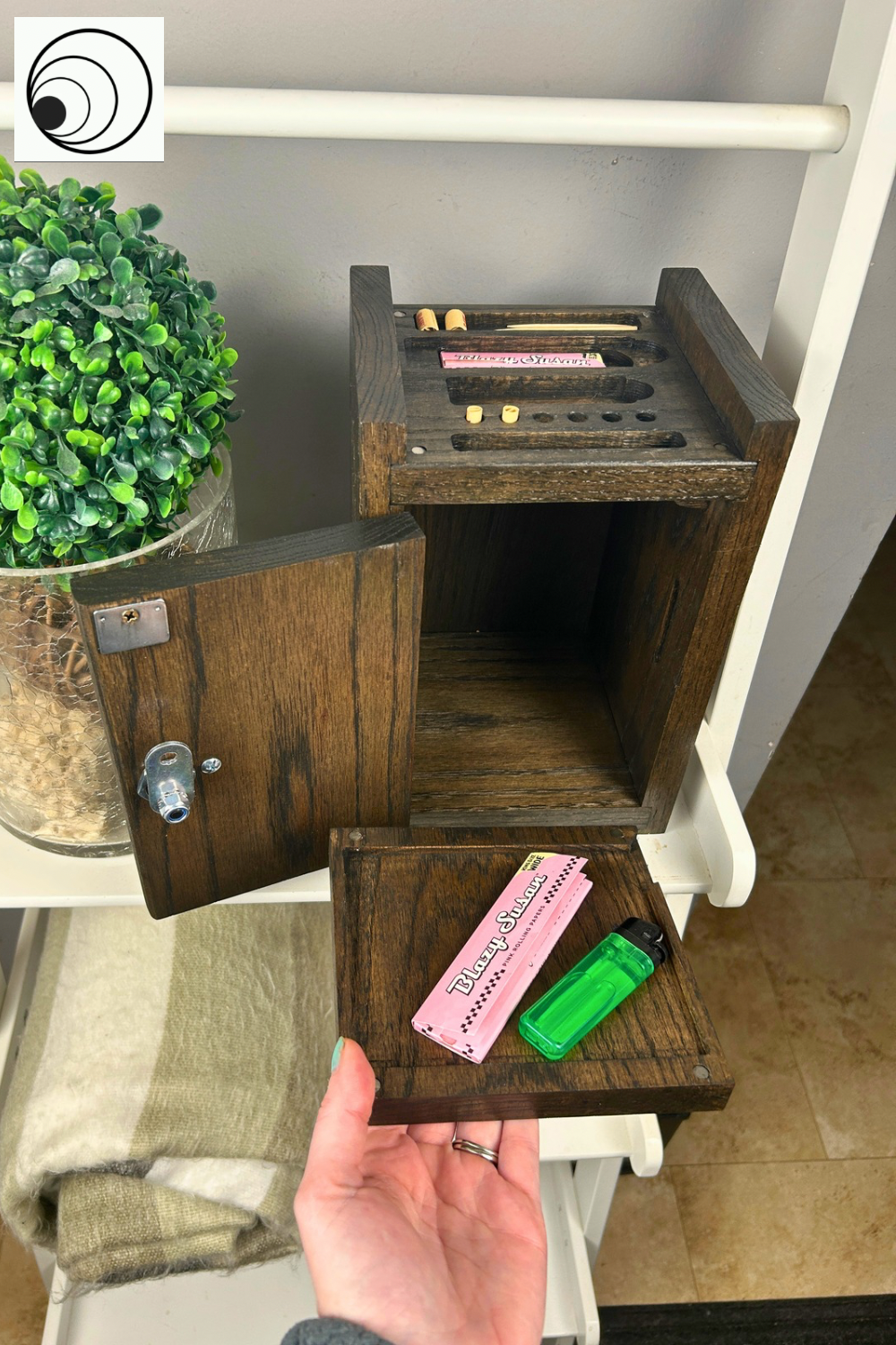     Modern home organization gift set with two handcrafted wooden cabinets for stylish and secure household storage.