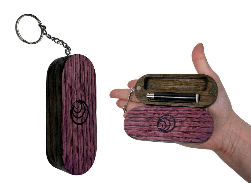 Pre Roll Case Keychain — Handmade Hardwood Travel Case