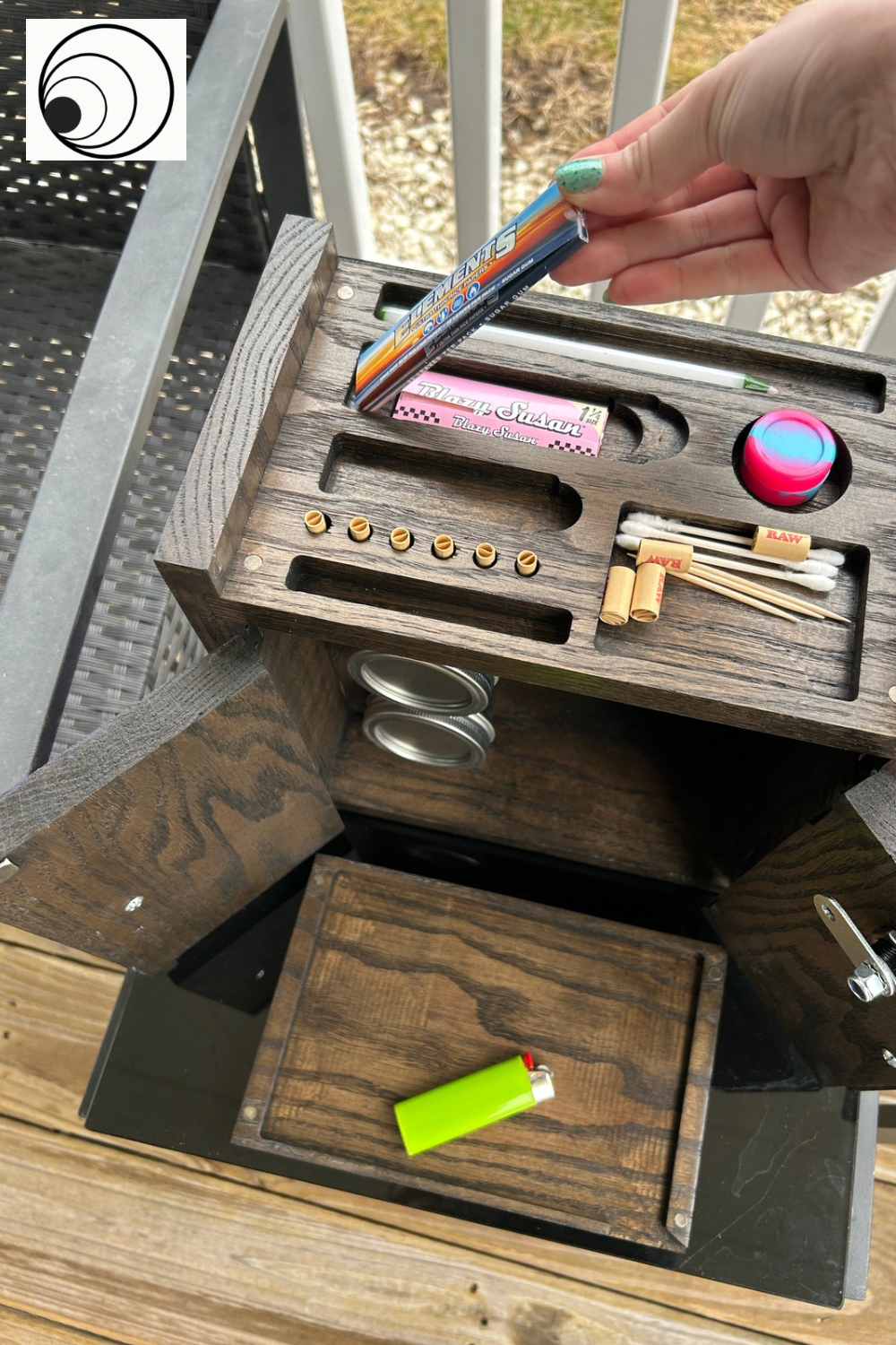    Home organization gift set for apartment dwellers featuring handcrafted lockable cabinets that offer both style and storage.