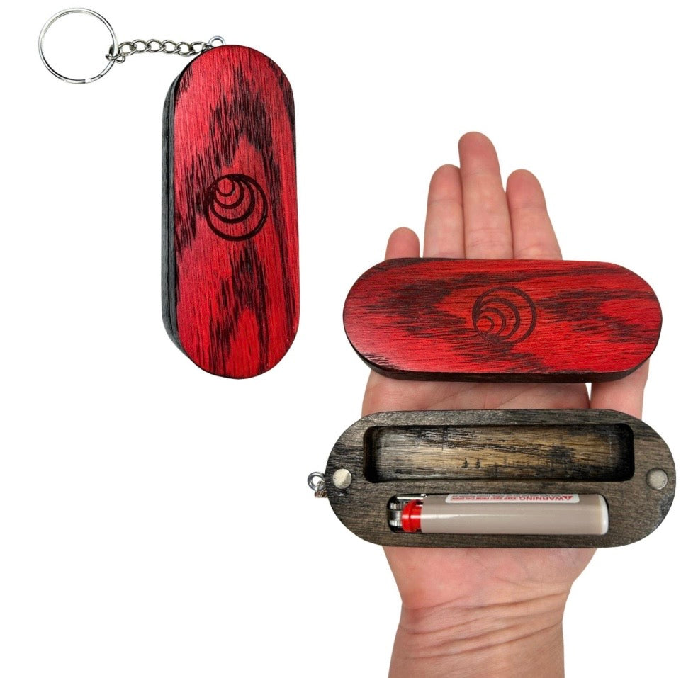 Pre Roll Case Keychain — Handmade Hardwood Travel Case