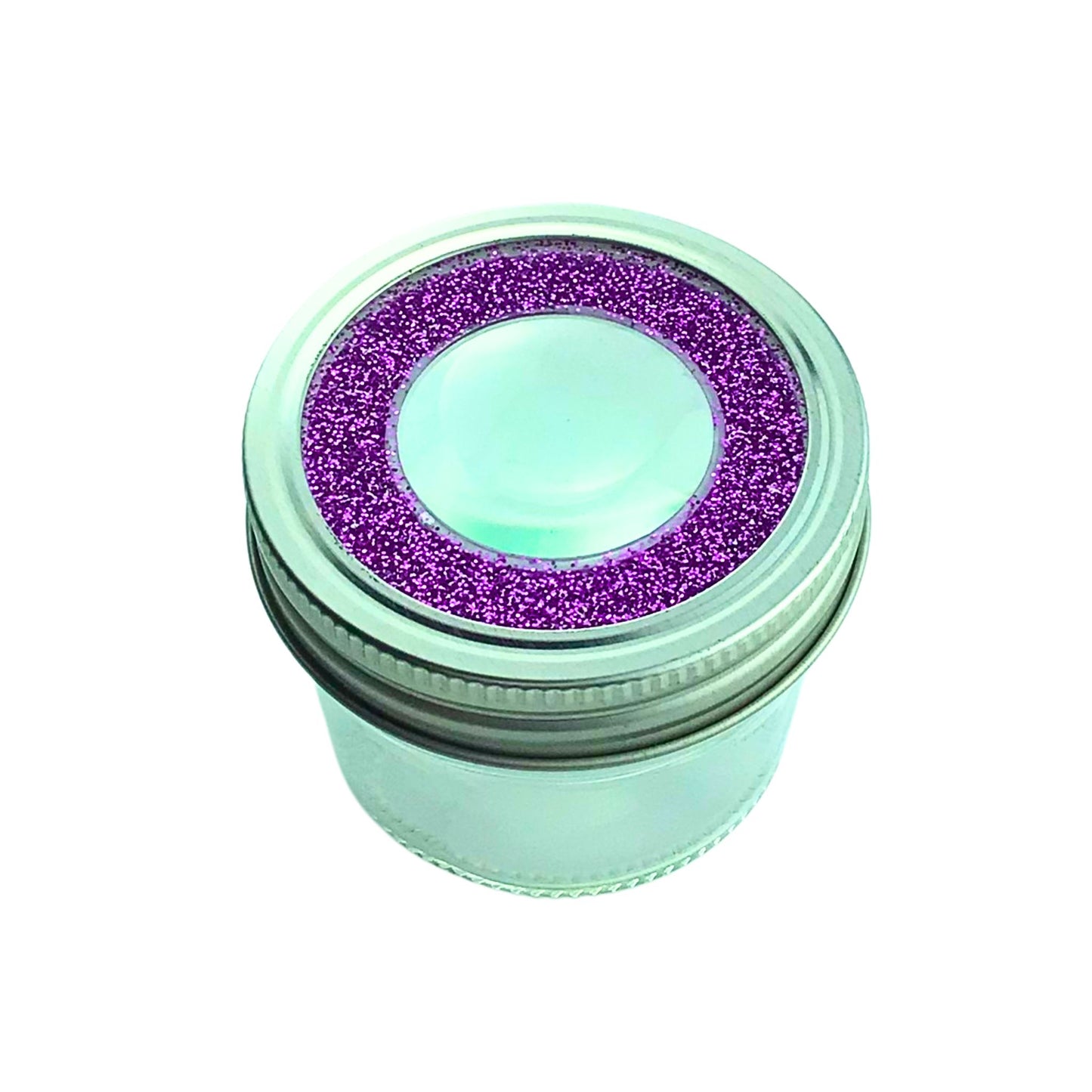 Handmade boho purple lid stash jar with durable construction, ideal for home display or gifting.