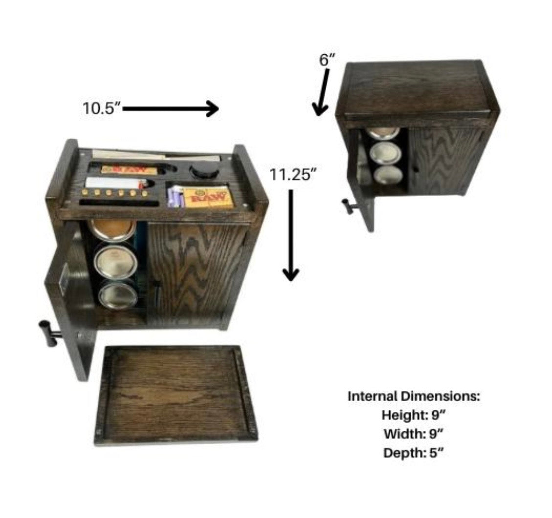     Stylish home organization gift set featuring matching wood cabinets that help reduce clutter while enhancing home decor.