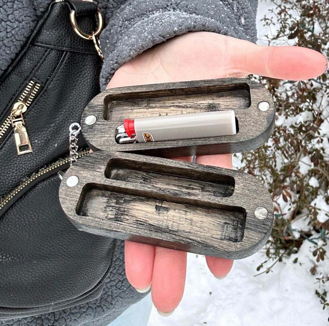 Pre Roll Case Keychain — Handmade Hardwood Travel Case
