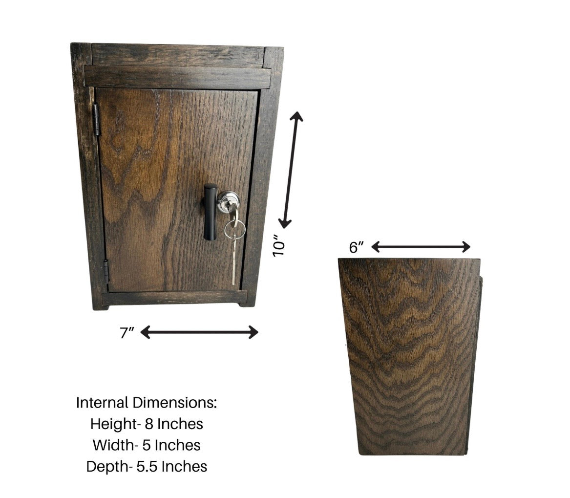     Home organization gift set with lockable wooden storage cabinets designed for apartment living and small space organization.