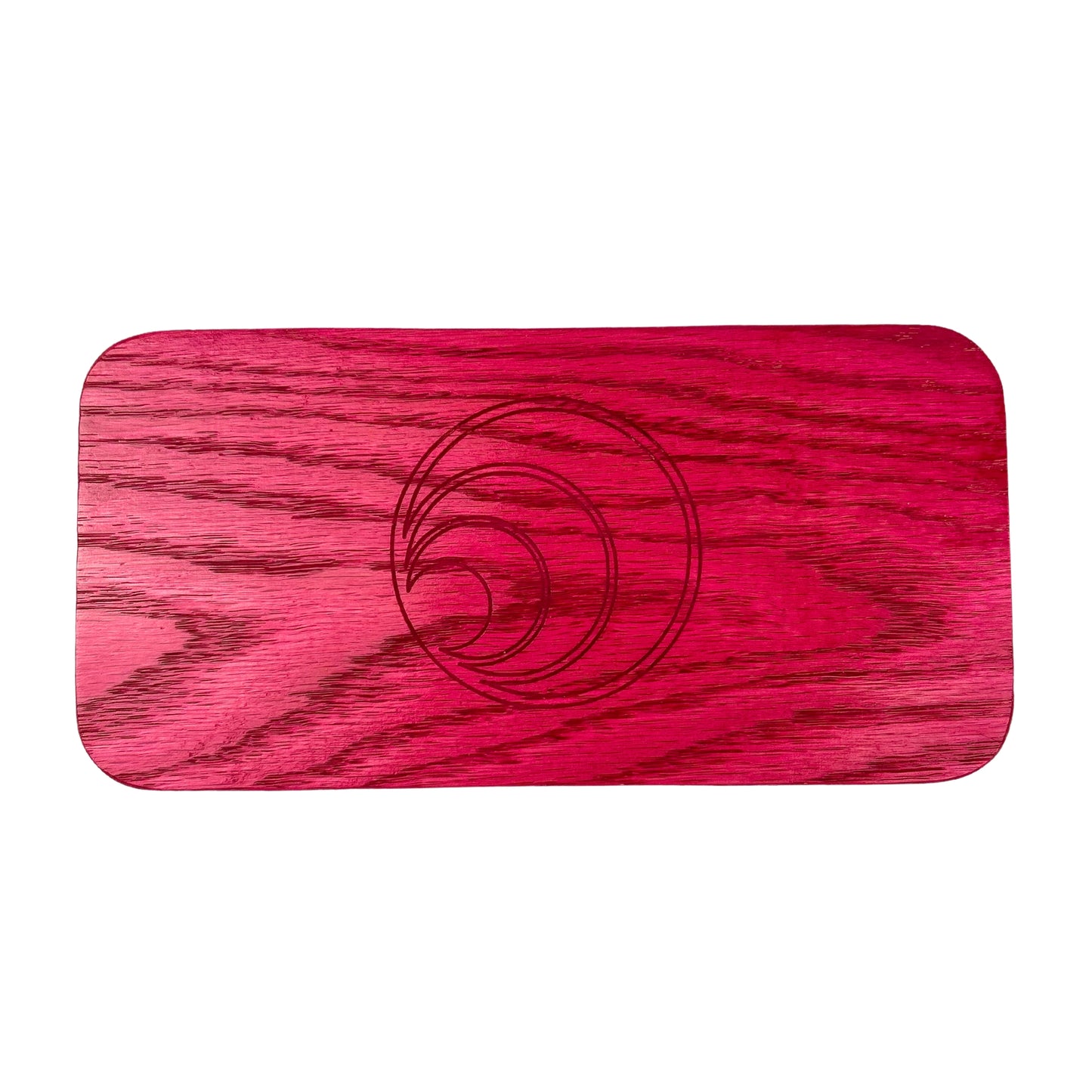 Durable oak Rolling Tray case with a mylar bag included, keeping herbs fresh and protected during travel.