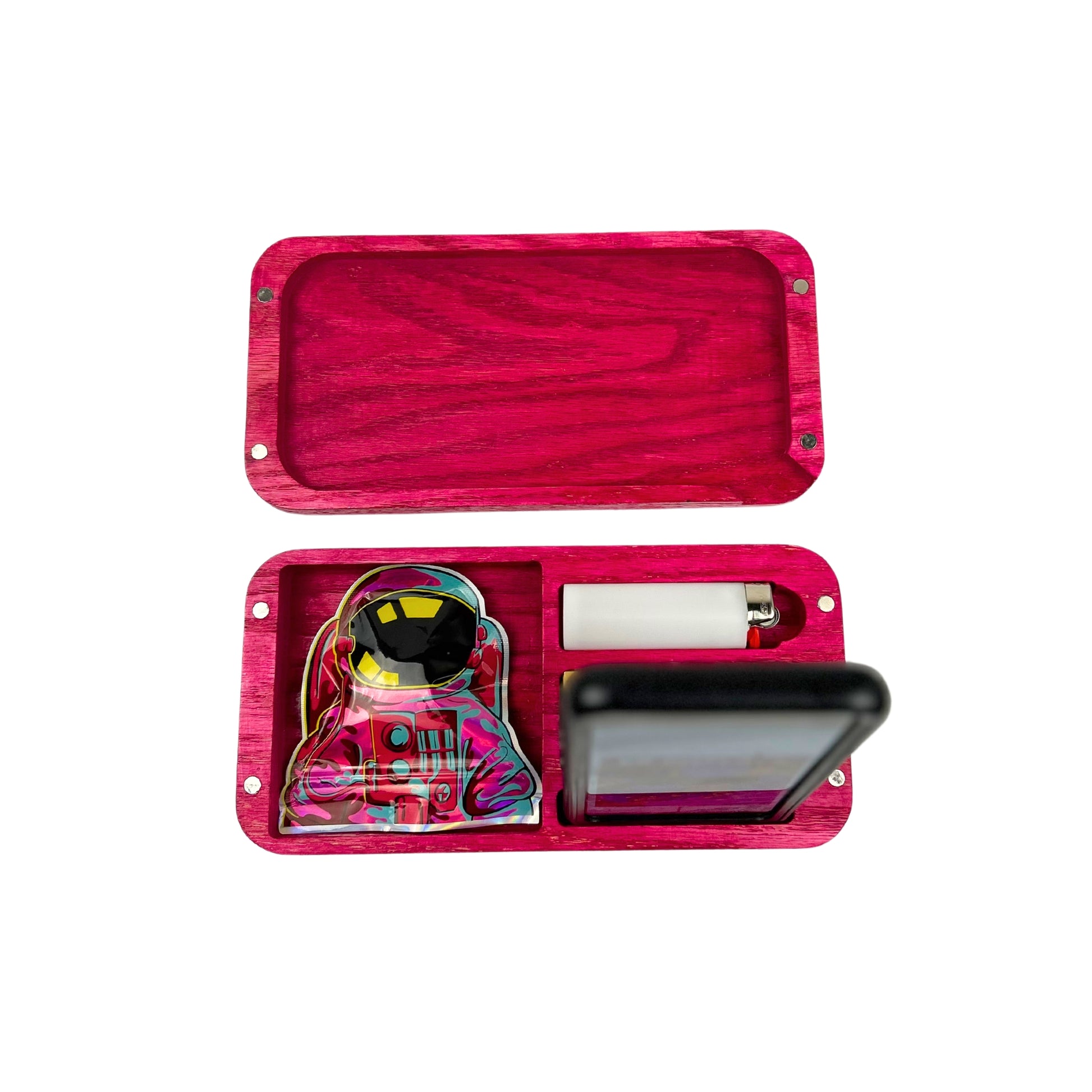 Sleek Rolling Tray organizer in a bold color finish, designed for a clean and efficient rolling experience anywhere.