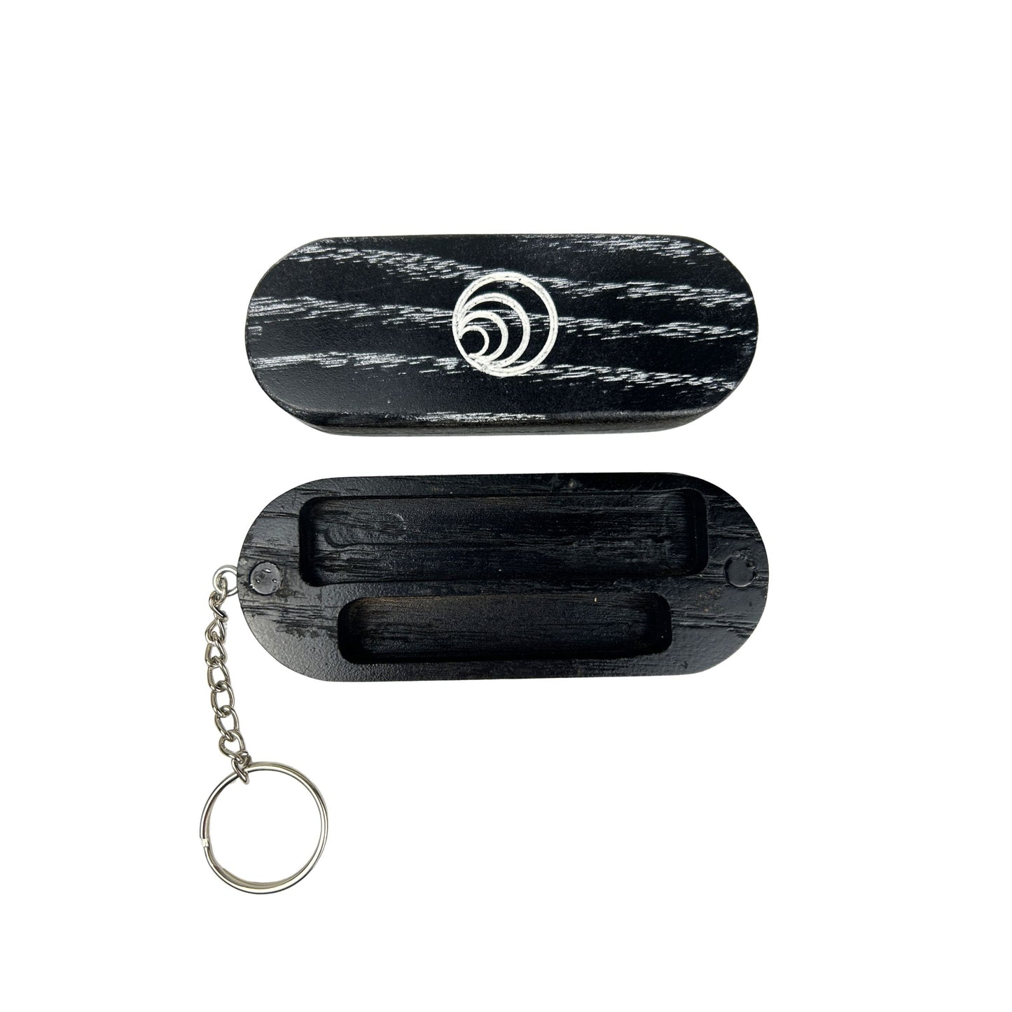 Black and white striped pre roll case keychain
