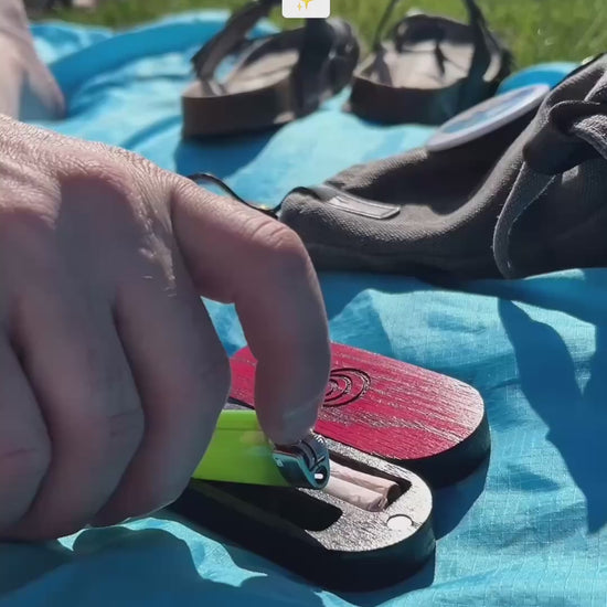 Functional Lighter Case with a rare earth magnet closure, ensuring contents stay secure on the go.