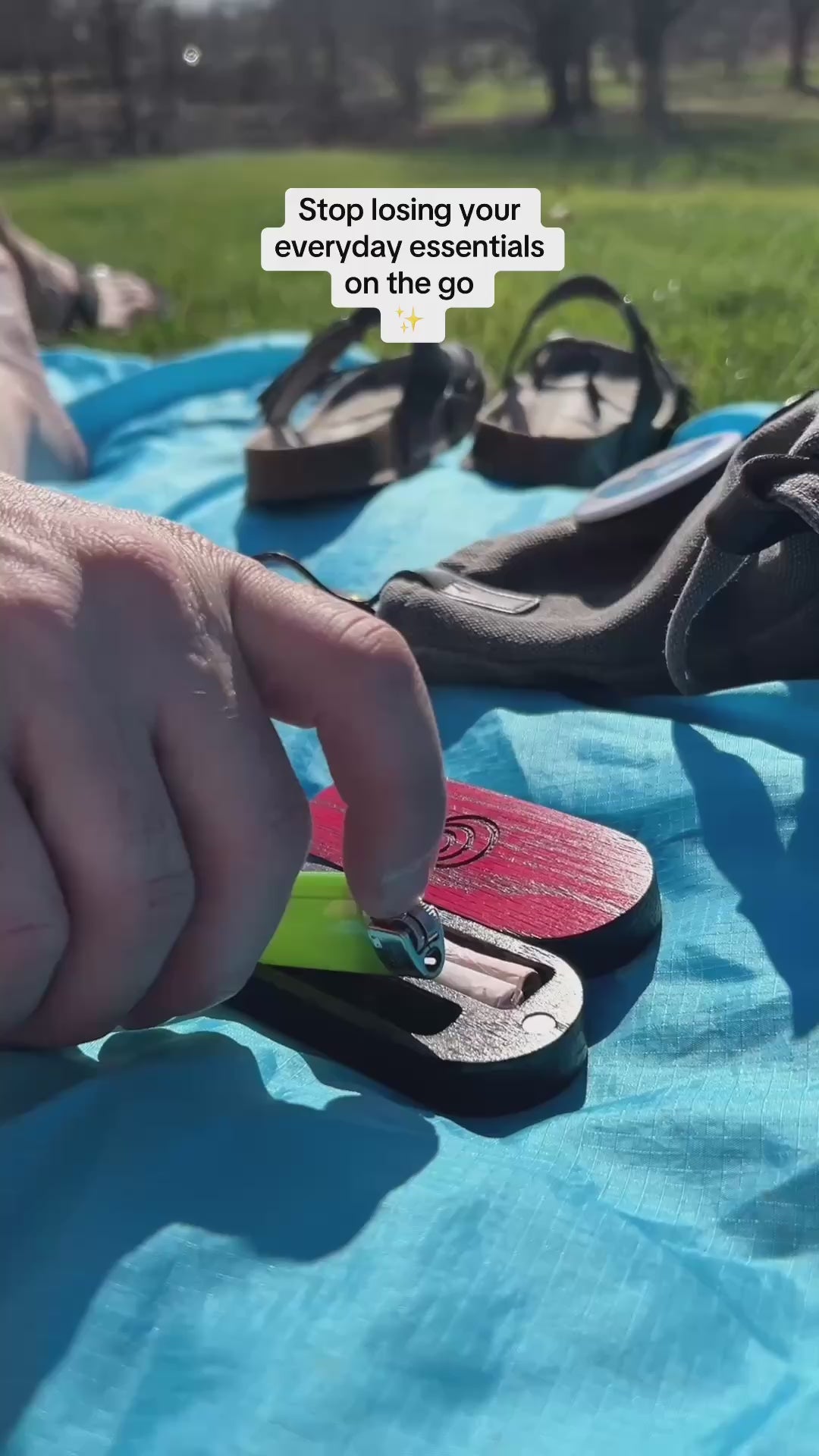 Functional Lighter Case with a rare earth magnet closure, ensuring contents stay secure on the go.