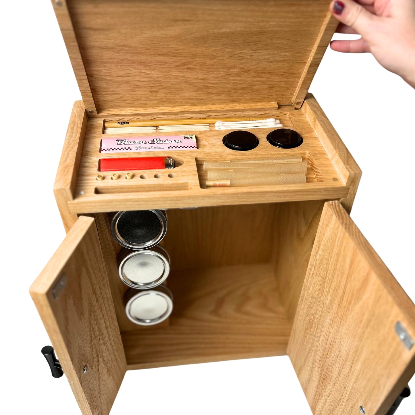 Big Stash Box Cabinet With Hidden Storage And Jars |  Stash Box Kit