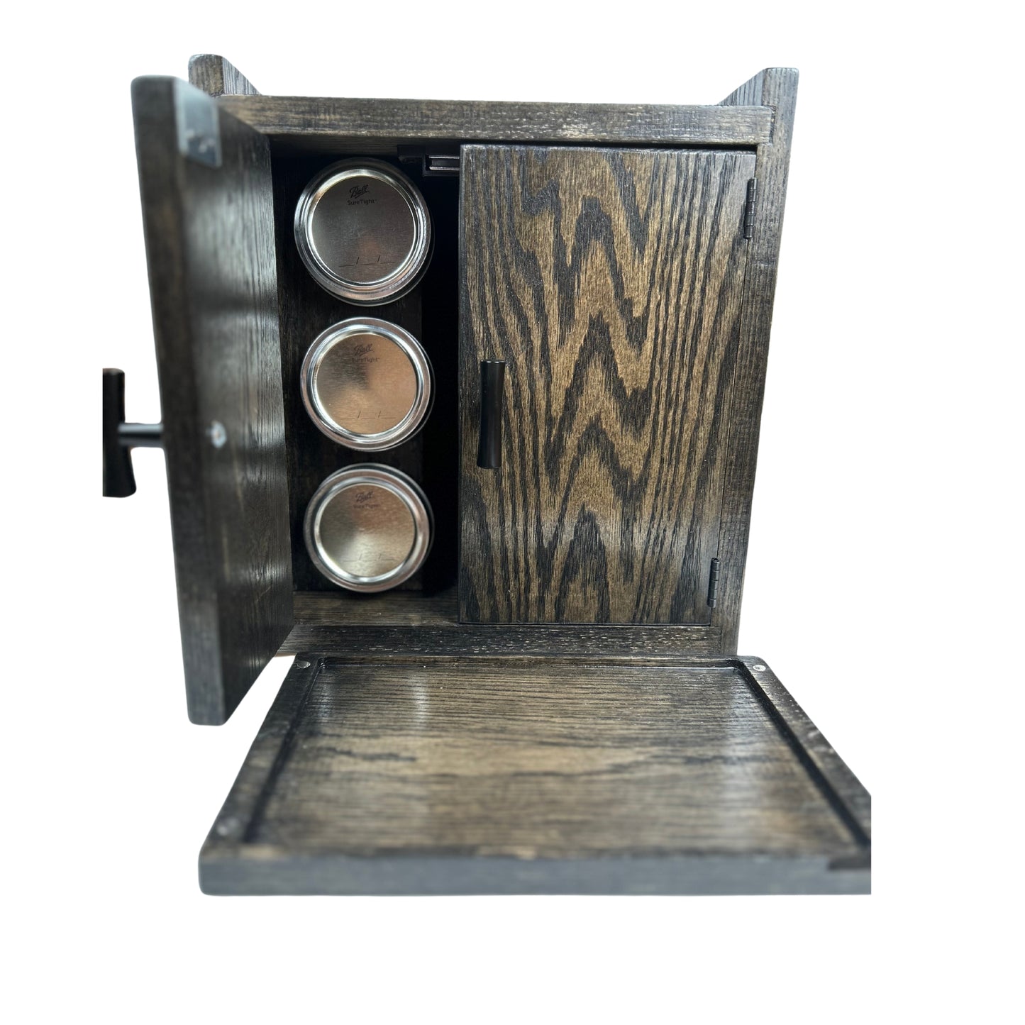 Ultimate Wood Stash Box Kit for Herb Storage – 3 Mason Jars Included