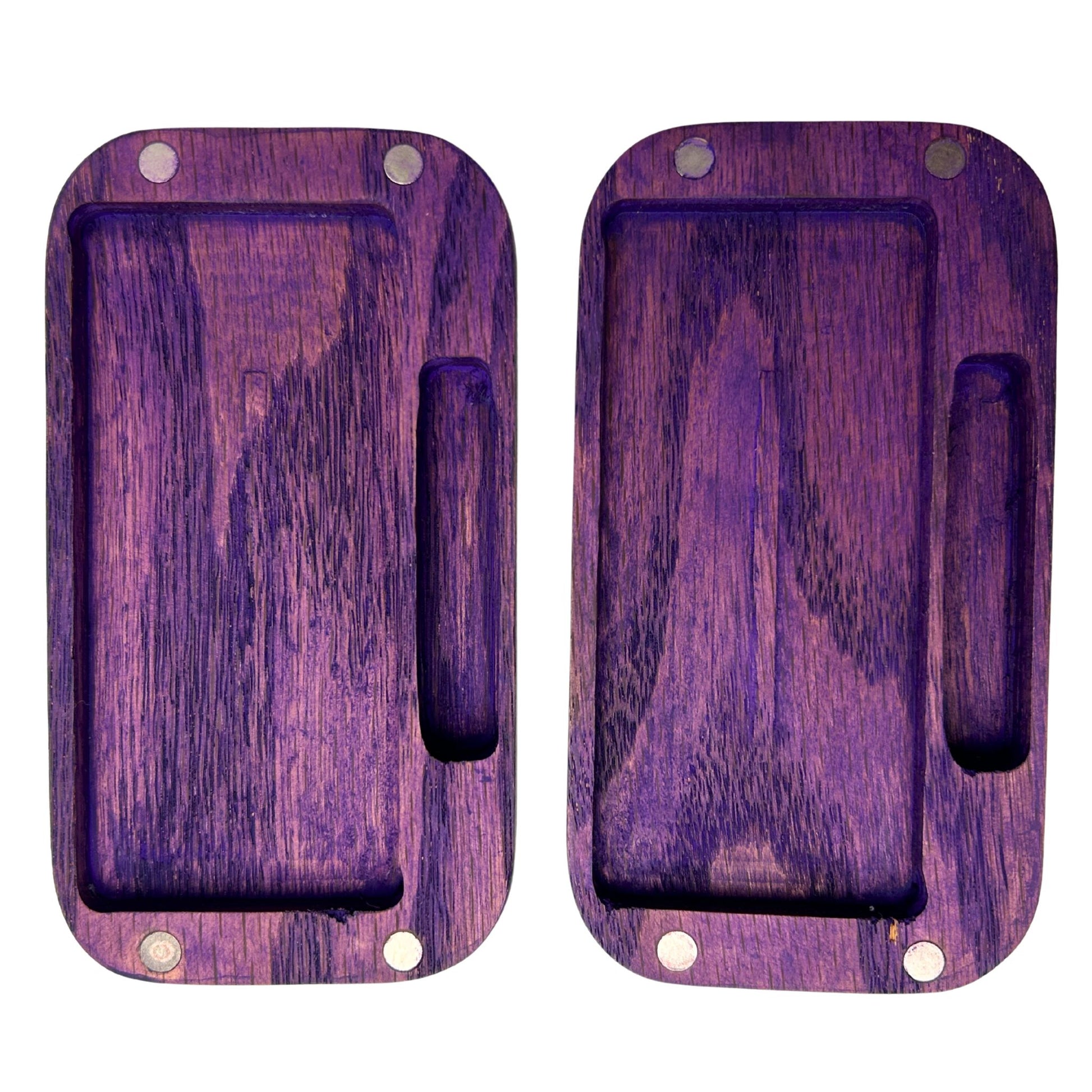 Durable oak Travel Accessories case displayed open, showing organized storage for pre-rolls and cigars.