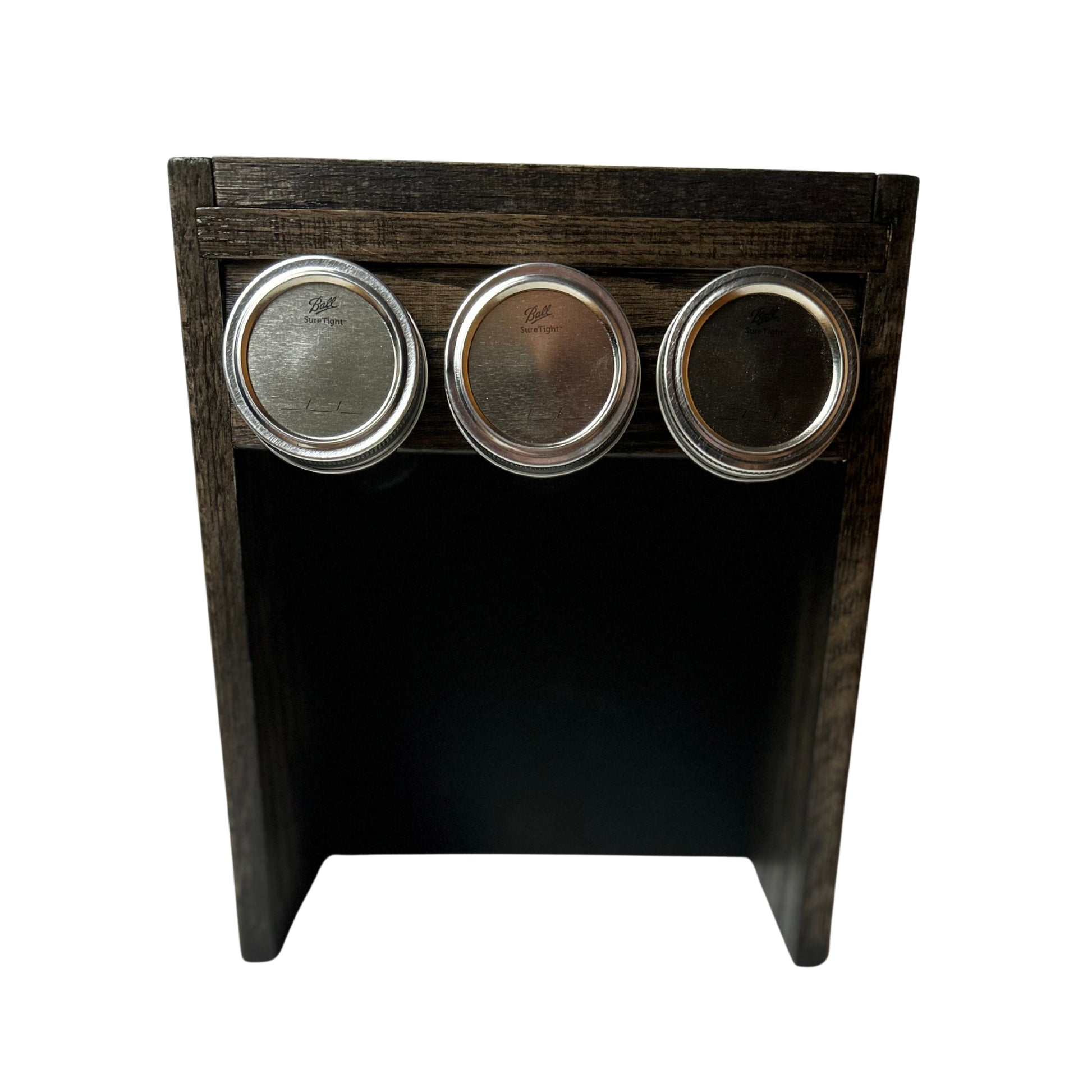 Stylish wooden Un Stash Box with top lid that flips into a convenient rolling tray for herbs and accessories.